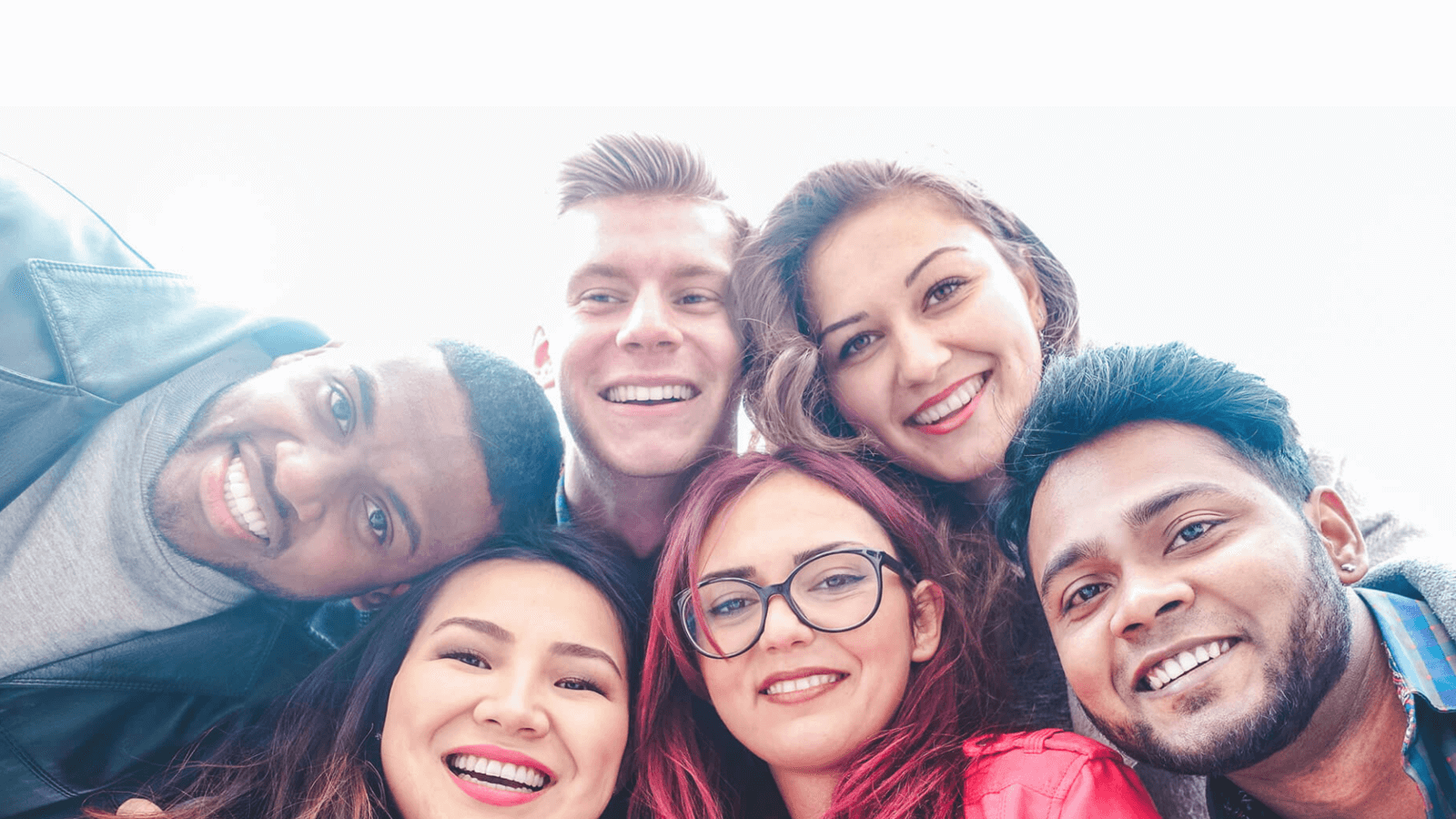 A group of smiling college students