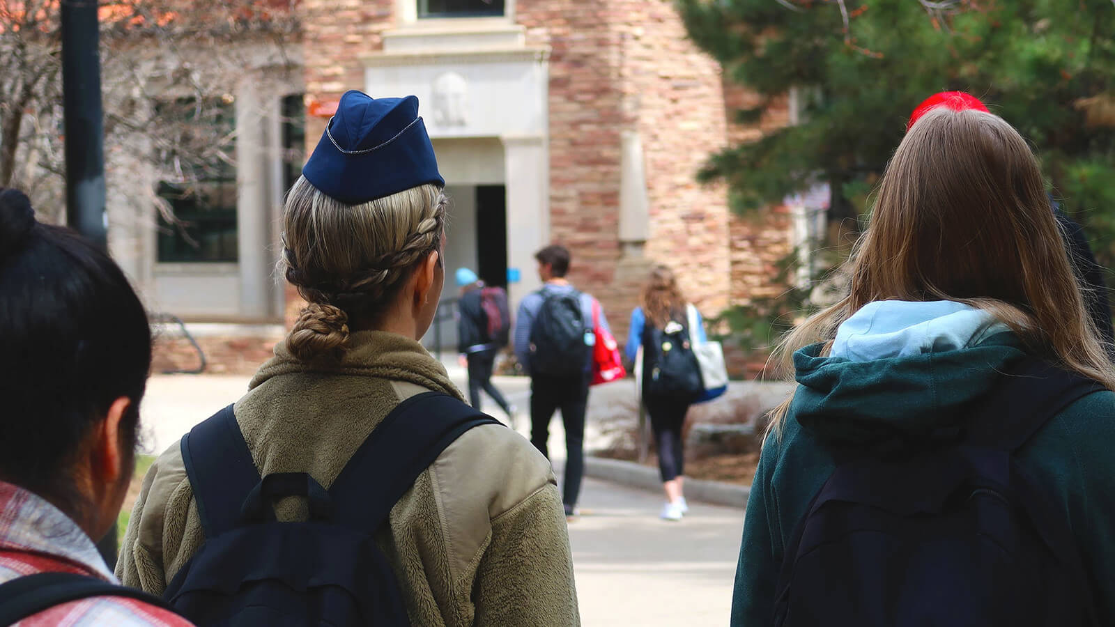 an ROTC student wears their uniform on campus