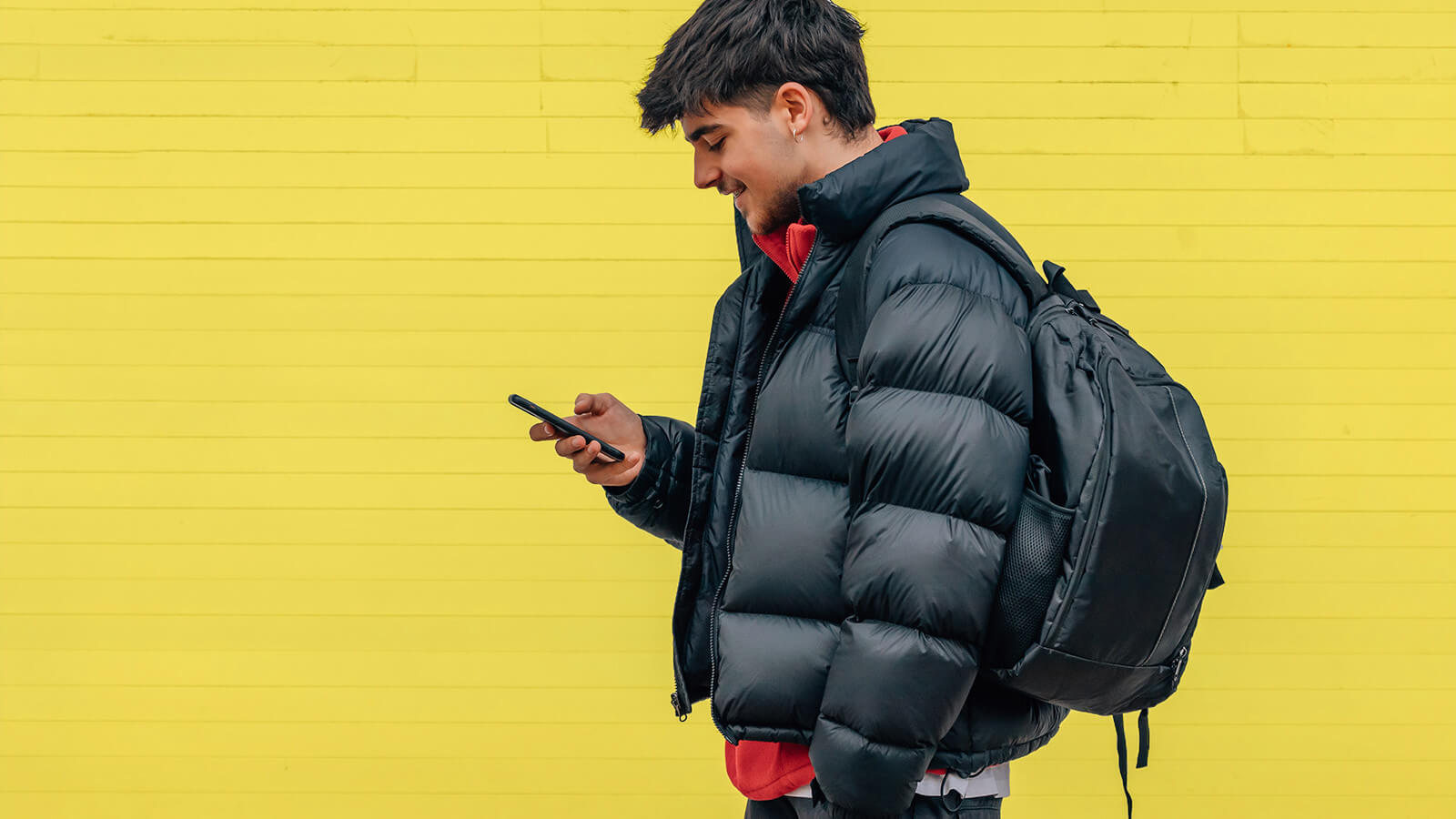 a male student heads to a party