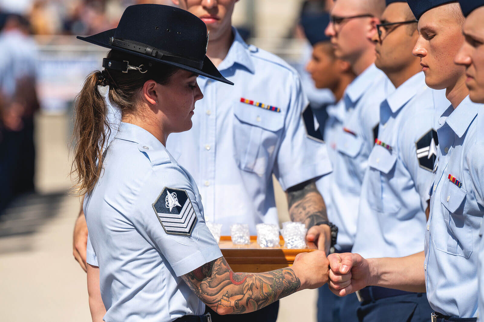 Cadets at a space force gratuation