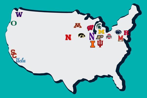 map with the 2024 big ten schools