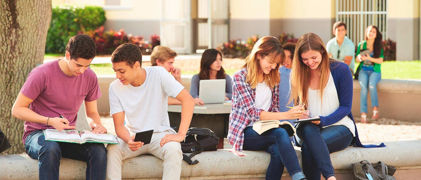 Students studying